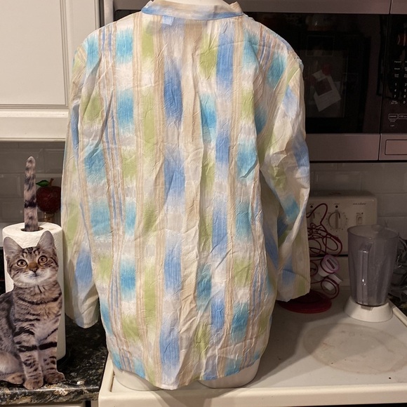 r womens JH Collectibles casual 3/4 sleeve button front plus size blouse 2x - Picture 2 of 3